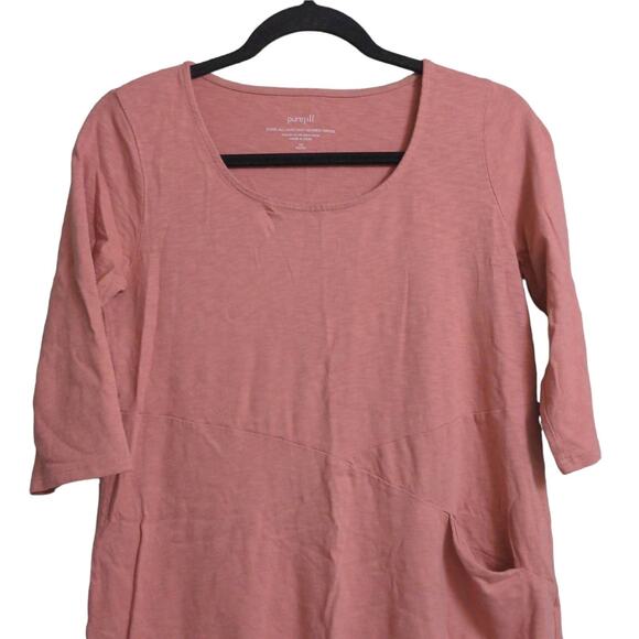 J. Jill Pure Jill Womens Easy Knit Seamed Dress Shift Pink Pockets Petite XS - Picture 2 of 8